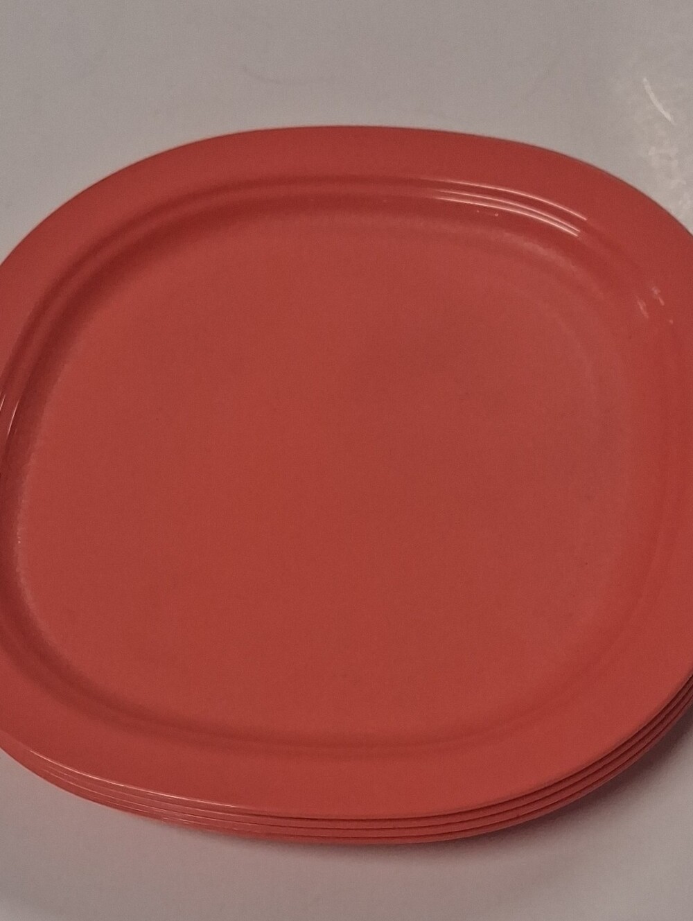 Coral Square Melamine Dinner Plate - Tupperware Set (4)